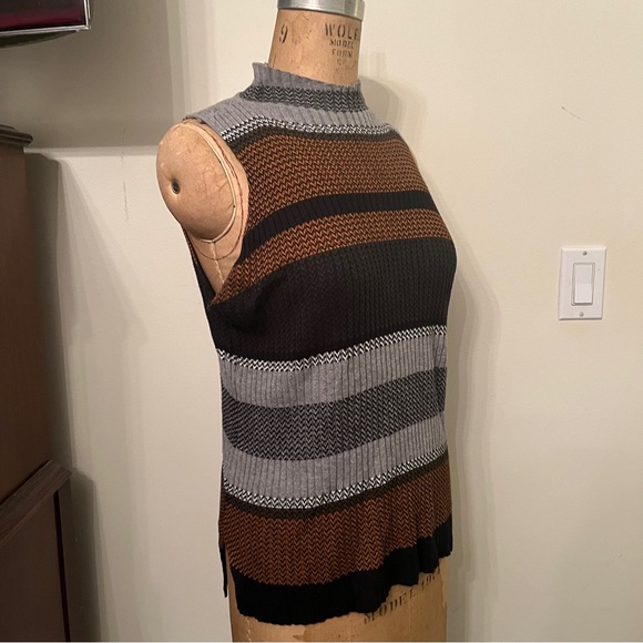 Sancturary Vivienne Turtleneck Knit Striped Sweater Tank Top - Picture 4 of 7
